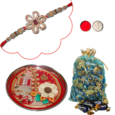 "Rakhi Pooja Thali - CodeRTN18 - Click here to View more details about this Product